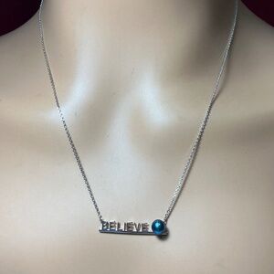 Vantel Pearls Believe Sterling Silver Necklace. 15, 17 or 19 inches long